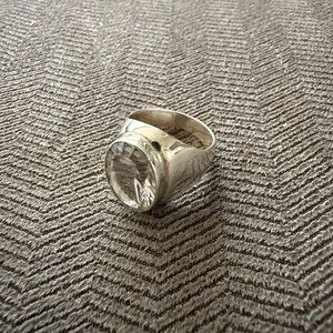 Sterling Silver Ring with Clear Quartz Gemstone - NEW!